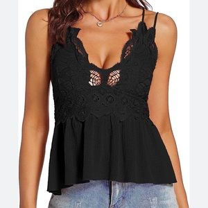 Boutique La Miel Lace Tank Top - Black (M)